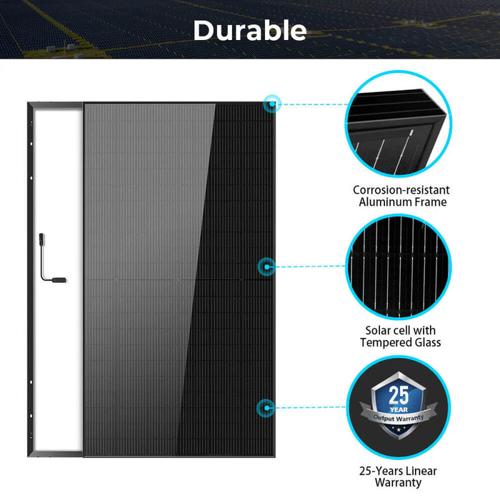 SunGoldPower 500W Mono Black Perc Solar Panel Full Pallet (32 PANELS) - Watt Warehouse