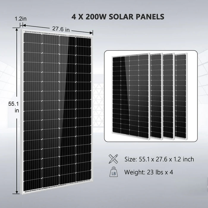 SunGoldPower Solar Kit 3000W 24V Inverter 120V output Lithium Battery 800 Watt Solar Panel SGKT- 3PRO - Watt Warehouse