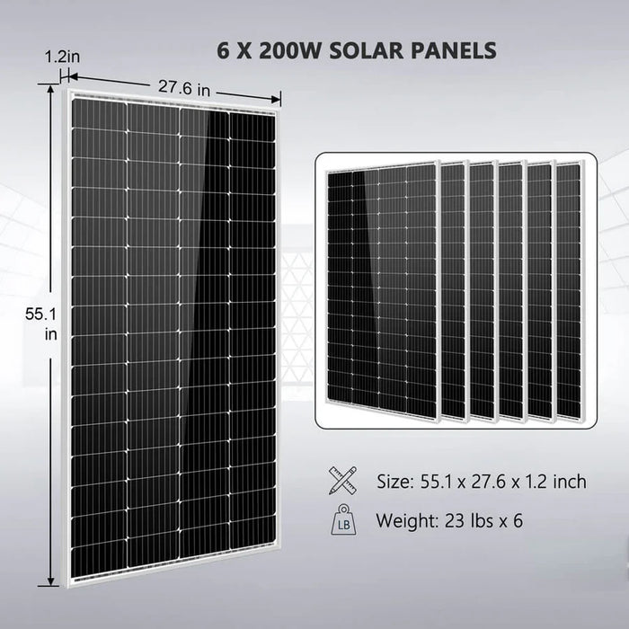 SunGoldPower Off-Grid Solar Kit 4000W Inverter 12VDC 120V/240V LiFePO4 Battery 1200 Watt Solar Back Up SGK-PR4S - Watt Warehouse