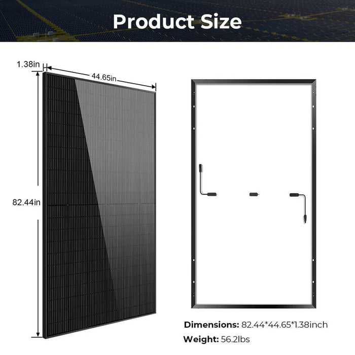 SunGoldPower 500W Mono Black Perc Solar Panel Full Pallet (32 PANELS) - Watt Warehouse