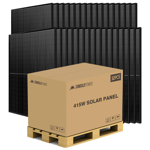 SunGoldPower 415W Mono Black Perc Solar Panel Full Pallet (32 PANELS) - Watt Warehouse