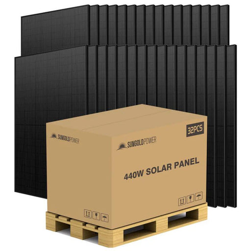 SunGoldPower 440W Mono Black Perc Solar Panel Full Pallet (32 PANELS) - Watt Warehouse