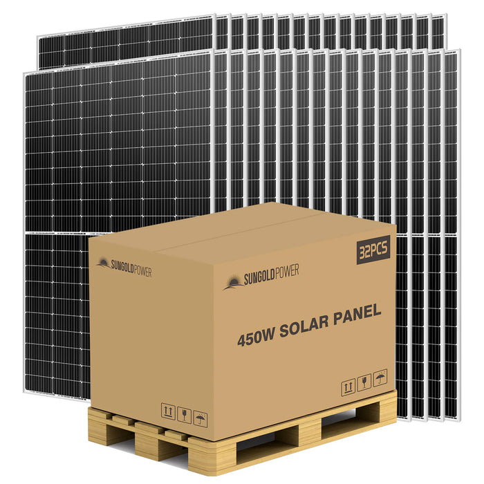 SunGoldPower 450W Mono Perc Solar Panel Full Pallet (32 PANELS) - Watt Warehouse