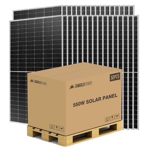 SunGoldPower 550W Mono Perc Solar Panel Full Pallet (32 PANELS) - Watt Warehouse